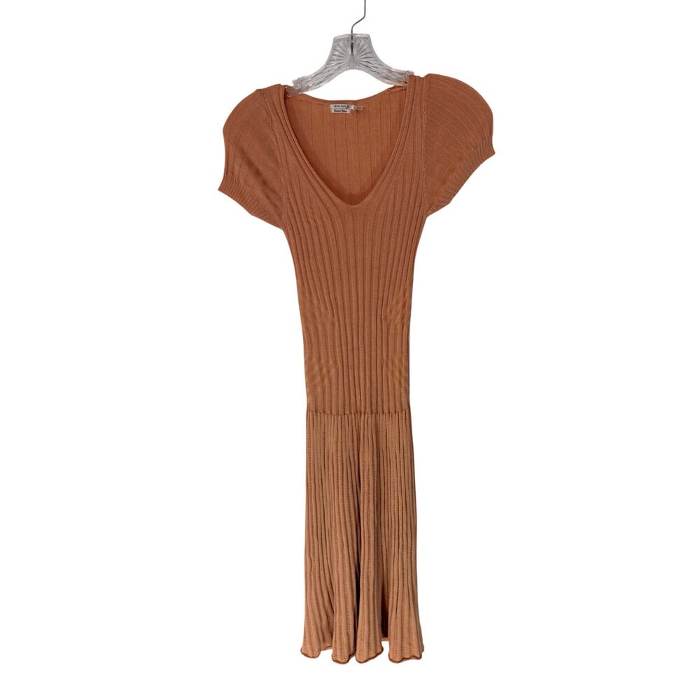 Leon Max Dress Women's Beige Knit‎ Short Sleeve Stretch Office Work Extra Small